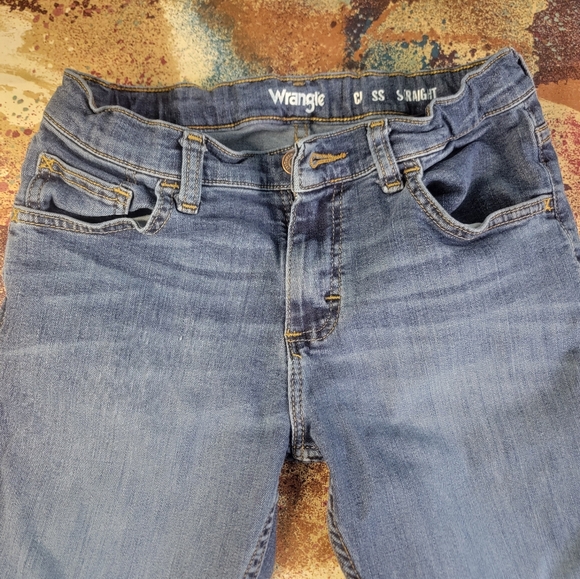 Wrangler Jeans Sz 10 Boys Pants Husky blue Casual Outdoor Straight Leg Denim Kid - Picture 5 of 10